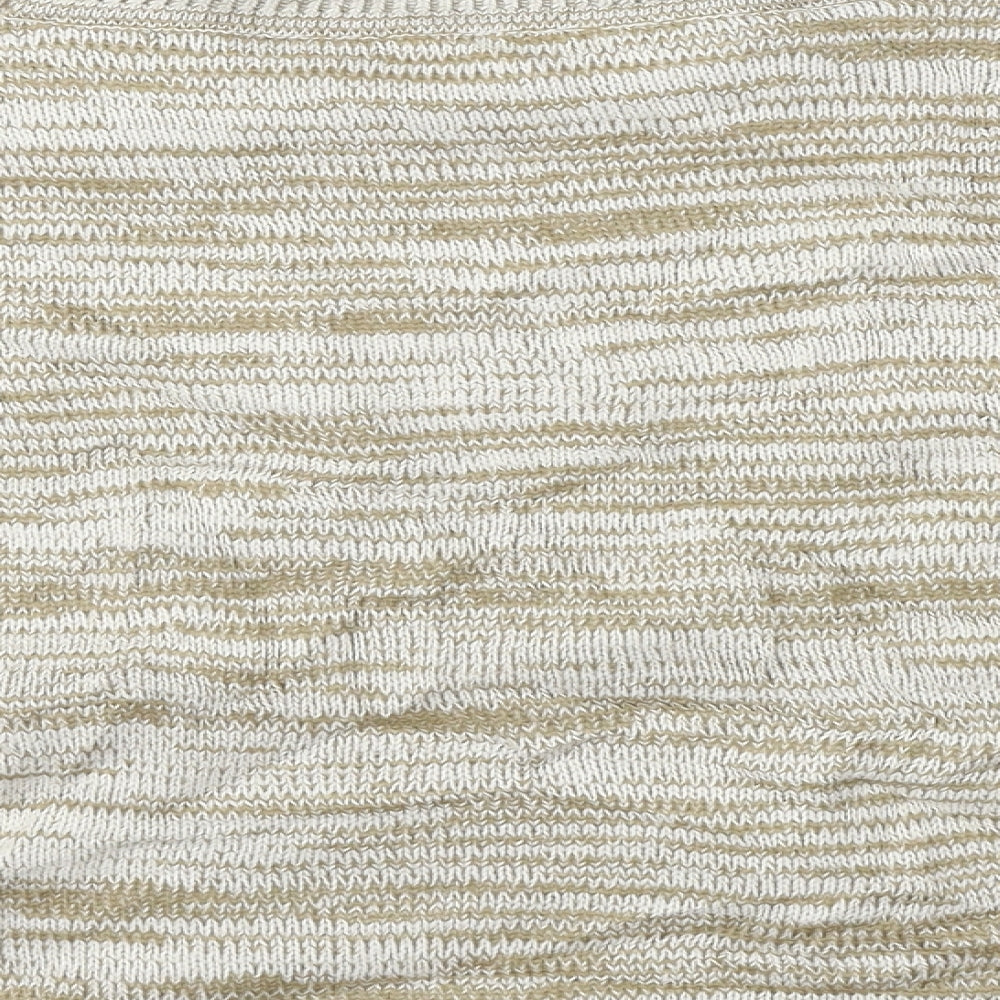 bm Collection Womens Beige Striped Pullover Jumper Size S