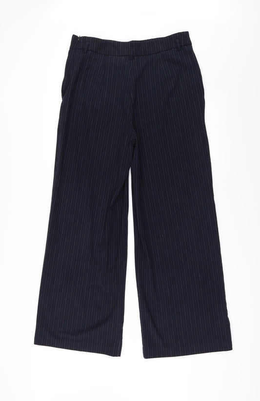 NEXT Womens Blue Trousers Size 14 L28 in - Side Zip