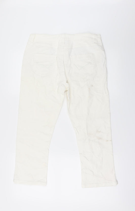 Bunoh Womens White Straight Jeans Size 28 L21 in - Zip