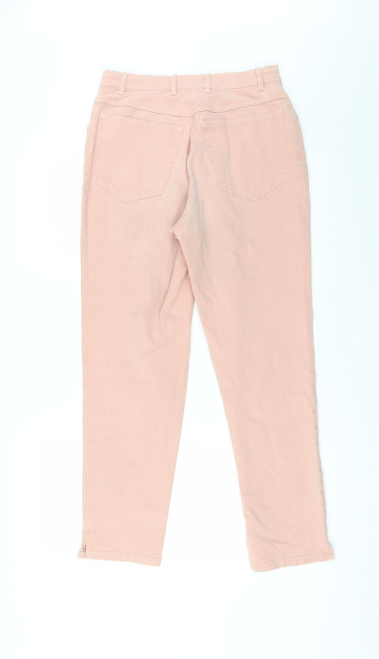Pantalon Chameleon Womens Pink Straight Jeans Size 12 L27 in - Salmon