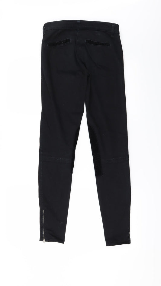 J Brano Womens Black Straight Jeans Size 25 L29 in - Zip Ankles Quilted parts