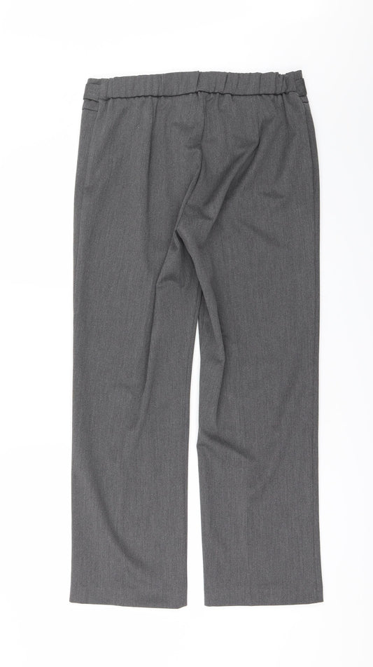 Savoir Womens Grey Trousers Size 14 L26 in - Suit Trousers