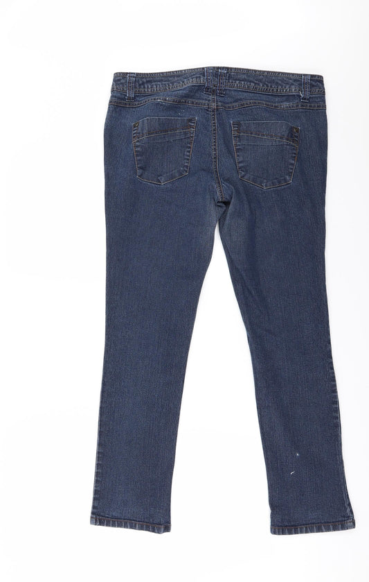 Dorothy Perkins Womens Blue Straight Jeans Size 14 L26 in - Zip