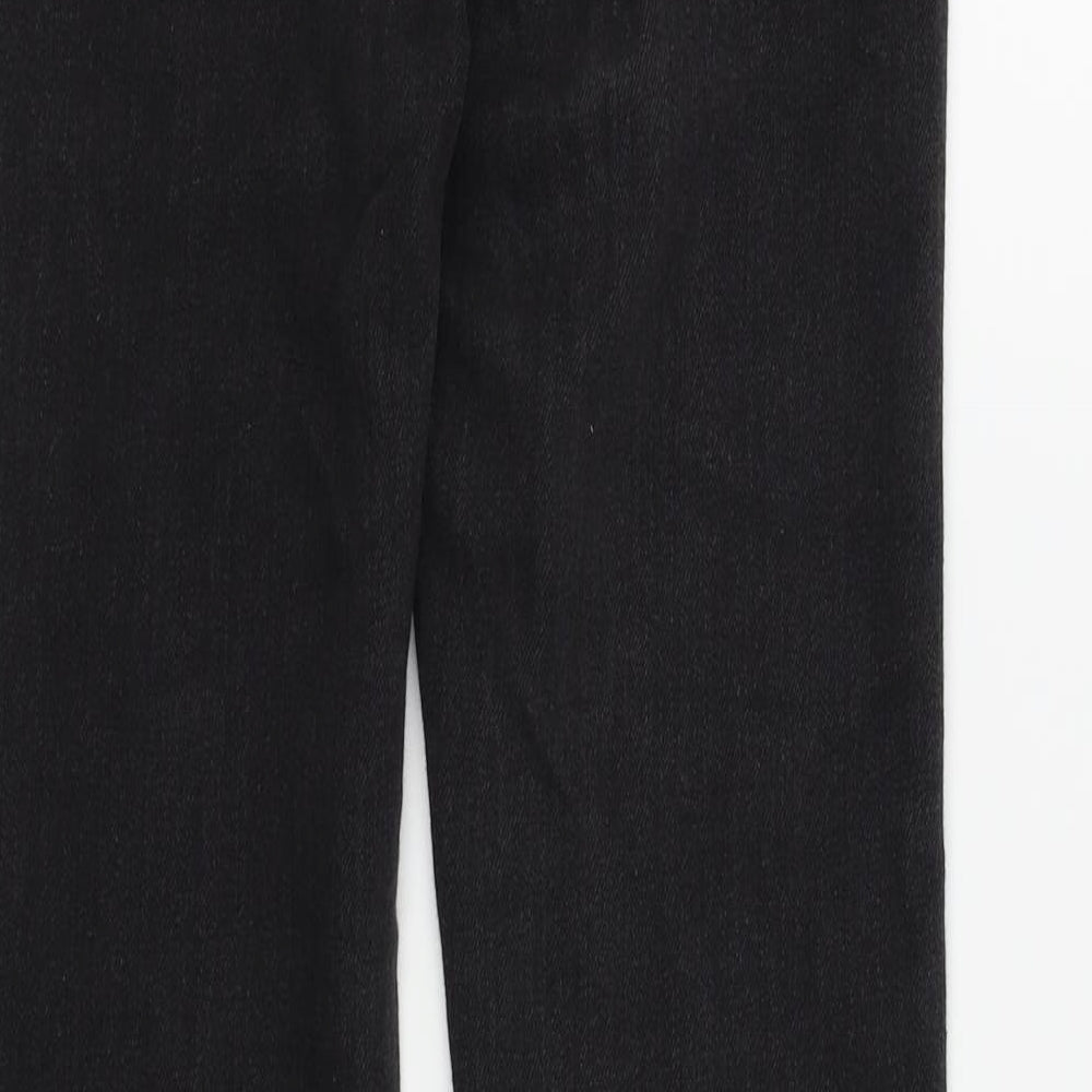Brand and care label for Denim & Co. women’s black skinny jeans, size UK 4, 25-inch leg