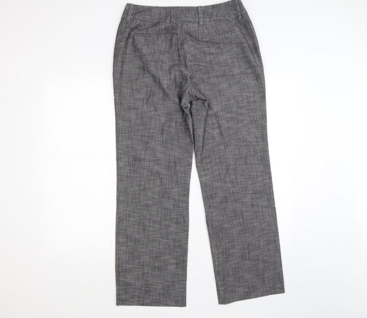 Larry Levine Womens Grey Trousers Size 14 L28 in