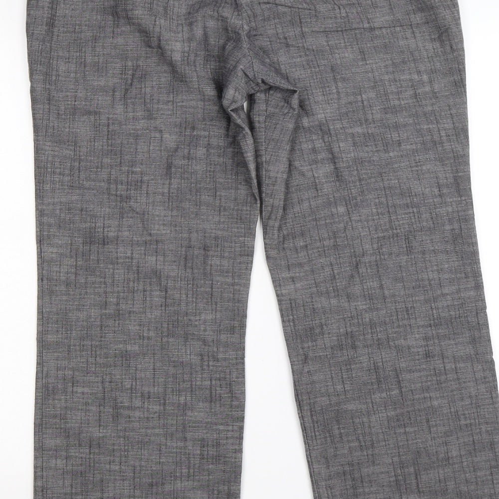 Larry Levine Womens Grey Trousers Size 14 L28 in