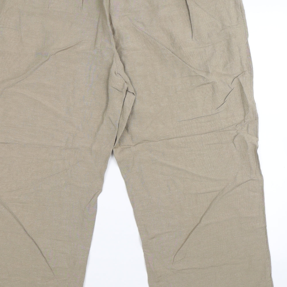 Brand and care label for Anthology women’s beige trousers, size UK 20, 26-inch leg