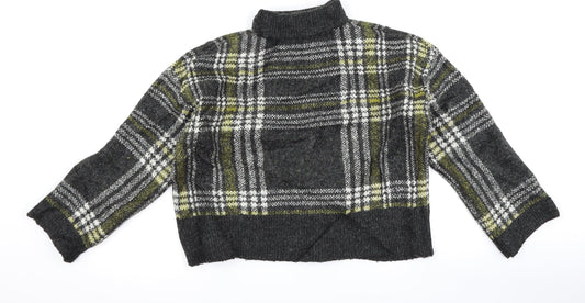 New Look Womens Grey Check Pullover Jumper Size S
