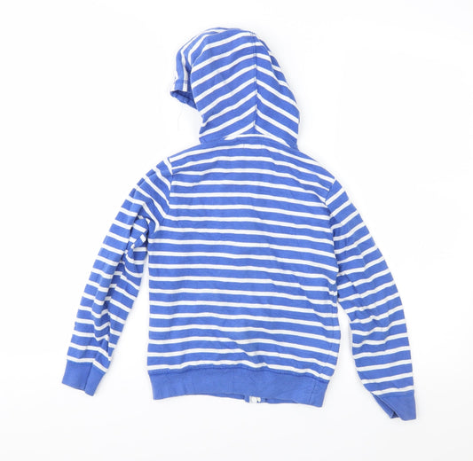 Preworn Boys Blue Striped Full Zip Hoodie Size 8 Years