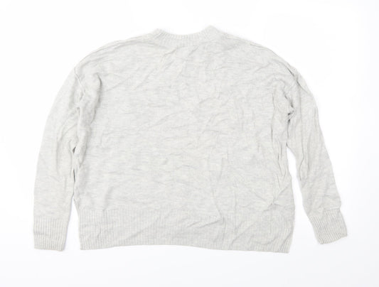 H&M Womens Grey Knit Pullover Jumper Size XS