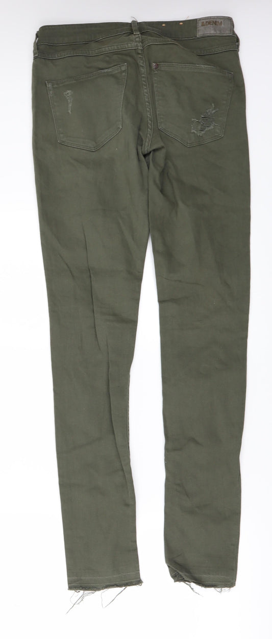 H&M Womens Green Denim Skinny Jeans Size 28 in L32 in