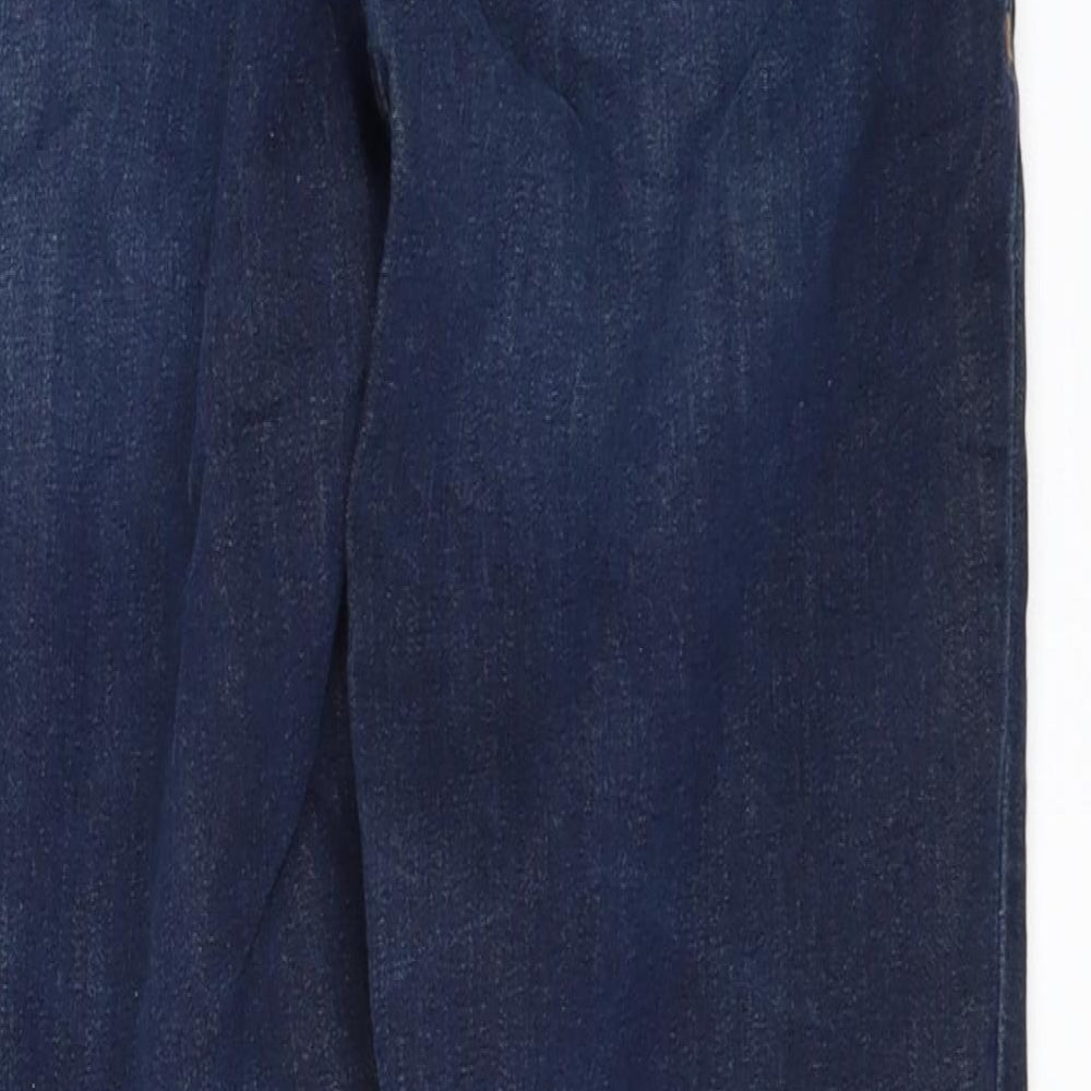 Brand and care label for EDC women’s beige denim straight jeans, size UK 30, in, 26-inch leg