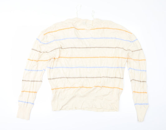 Marks and Spencer Womens Ivory Striped Pullover Jumper Size XL
