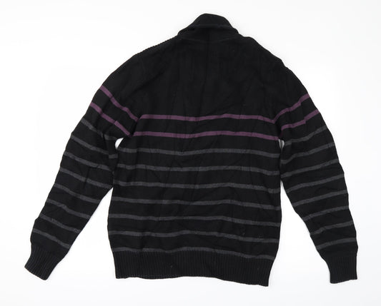 Kensington Mens Grey Striped Pullover Jumper Size M