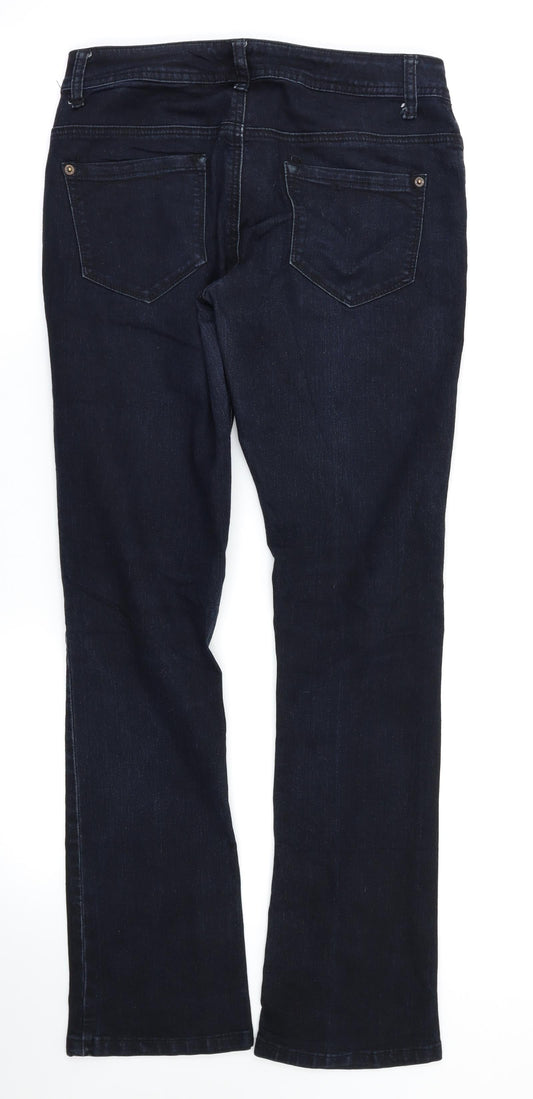 Denim&co Womens Blue Straight Jeans Size 8 L31 in