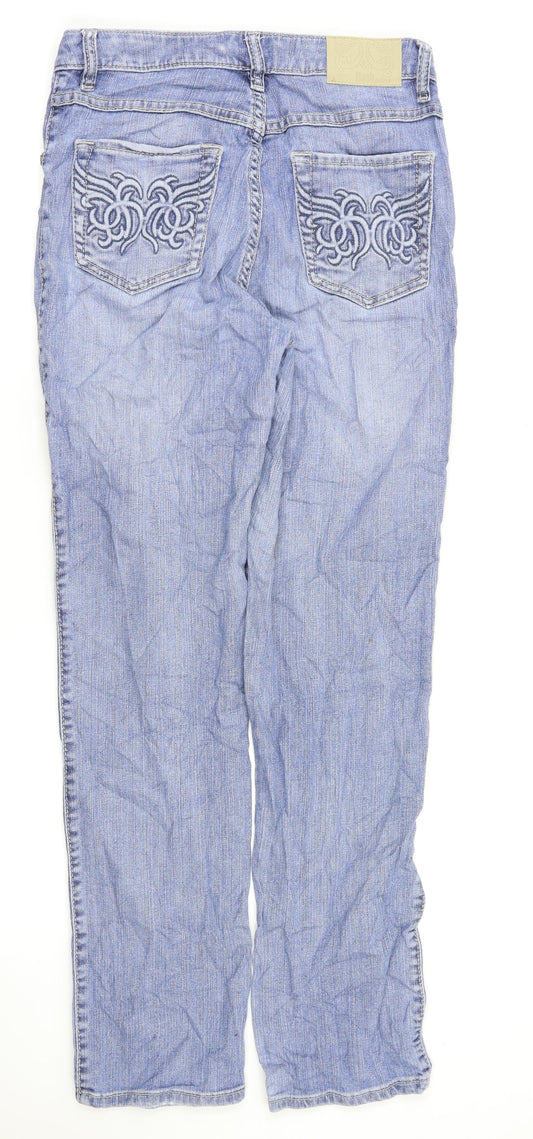 Flash Womens Blue Straight Jeans Size 36 L30 in