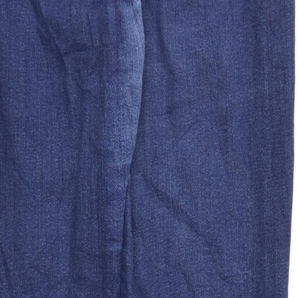Brand and care label for Demi Curve women’s blue skinny jeans, size UK 6, 28-inch leg