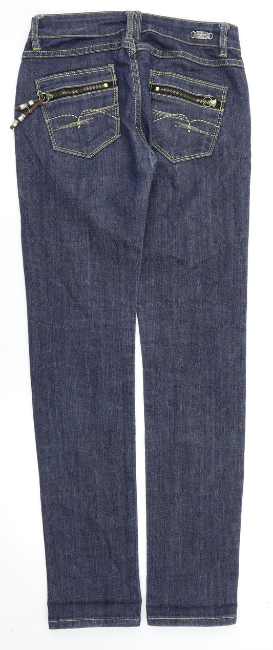MISS VIVI Womens Blue Skinny Jeans Size 26 L32 in