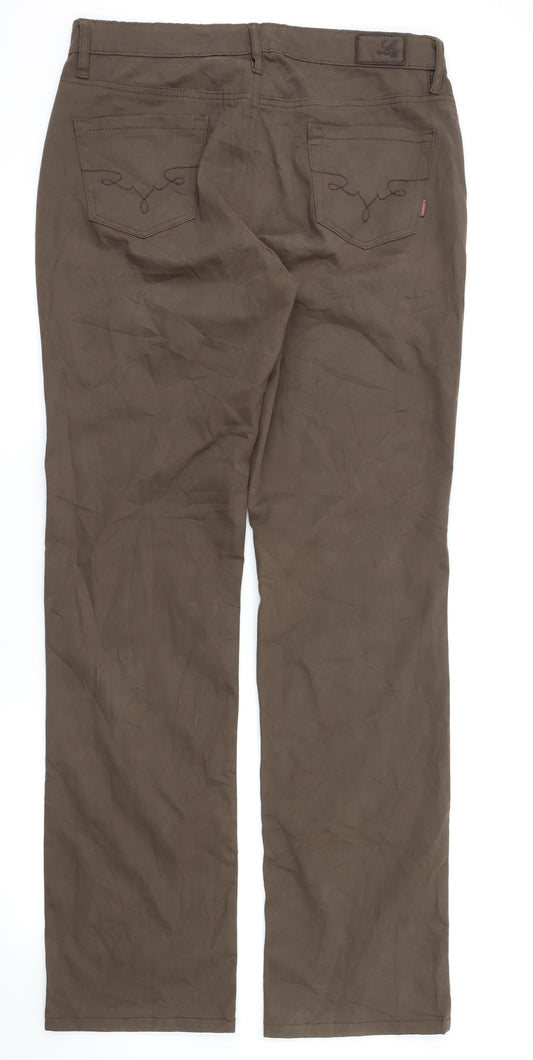 LOGIC Womens Brown Trousers Size 40 L33.5 in