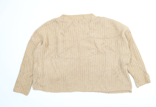 Zara Womens Orange Pullover Jumper Size L