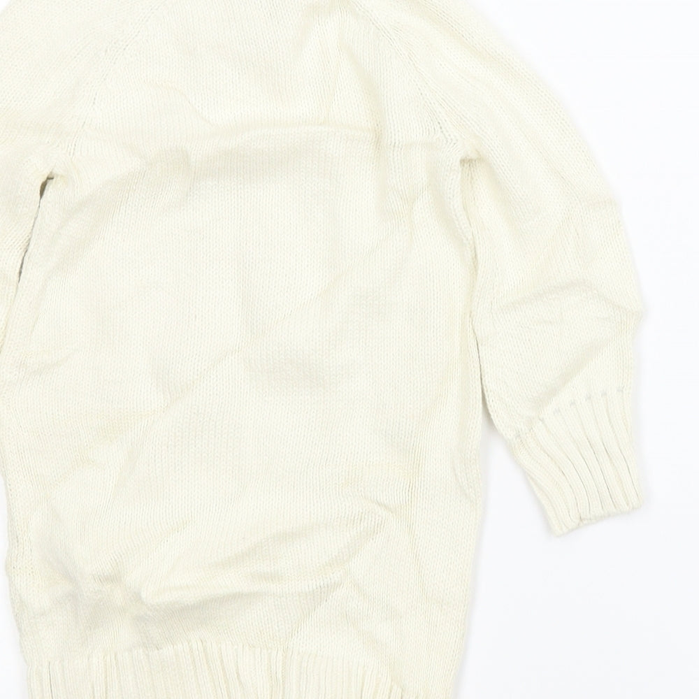 Gap Girls Ivory Jumper Dress Size 2 Years - Colourful bobbles