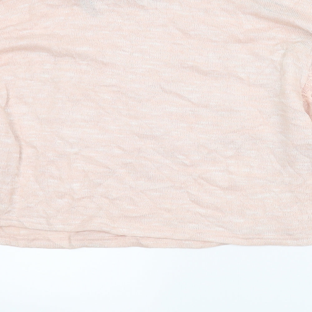 Brand and care label for Divided women’s pink floral jumper, size S, - cropped