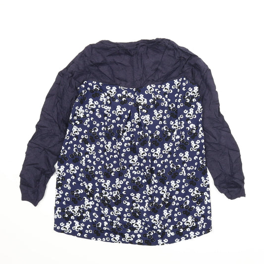 George Womens Blue Floral Pullover Jumper Size 12