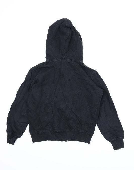 H&M Boys Black Full Zip Hoodie Size 10-11 Years