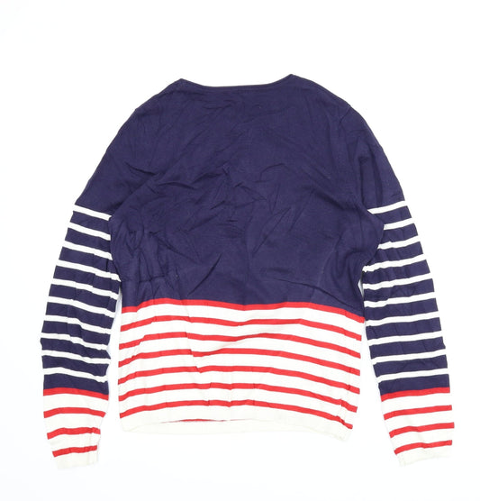Preworn Womens Blue Striped Pullover Jumper Size M