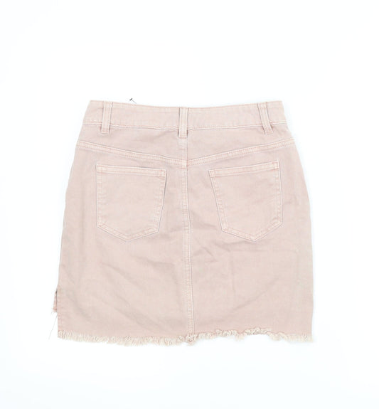 NEXT Womens Pink Denim A-Line Skirt Size 6