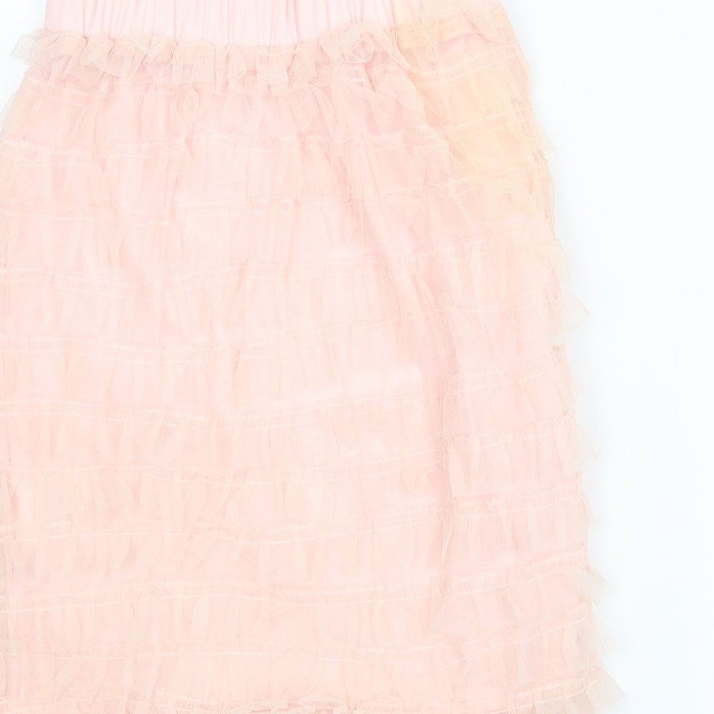 Brand and care label for Rare London women’s pink pettiskirt skirt, size UK 6