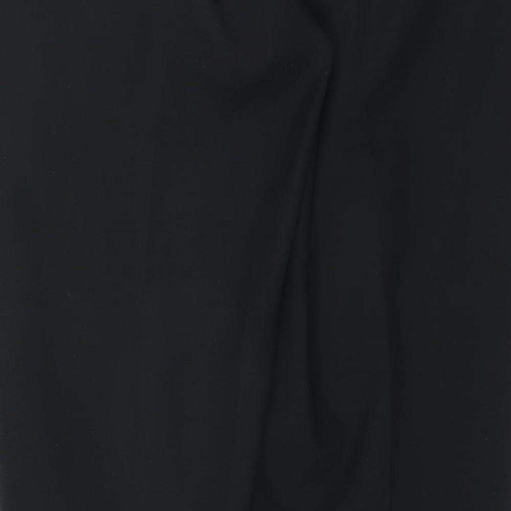 Brand and care label for Dorothy Perkins women’s black trousers, size UK 12, 30-inch leg