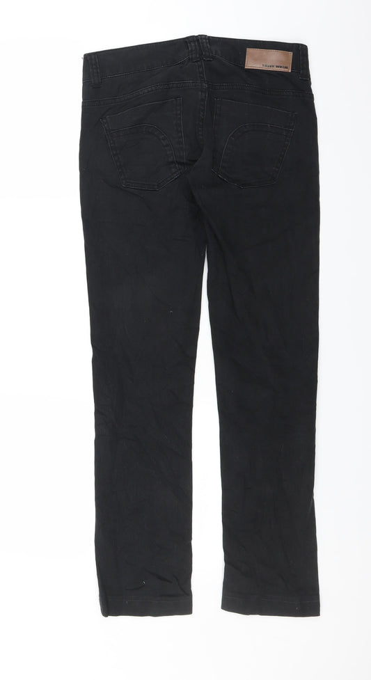 TALLY WEiJL Womens Black Denim Straight Jeans Size XS L30 in