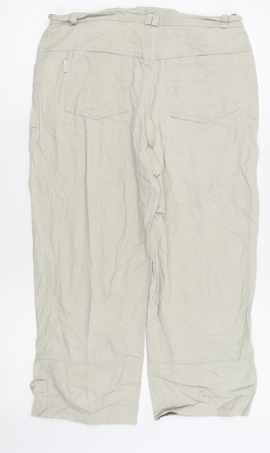 Fabo Womens Beige Capri Trousers Size 14 L20.5 in