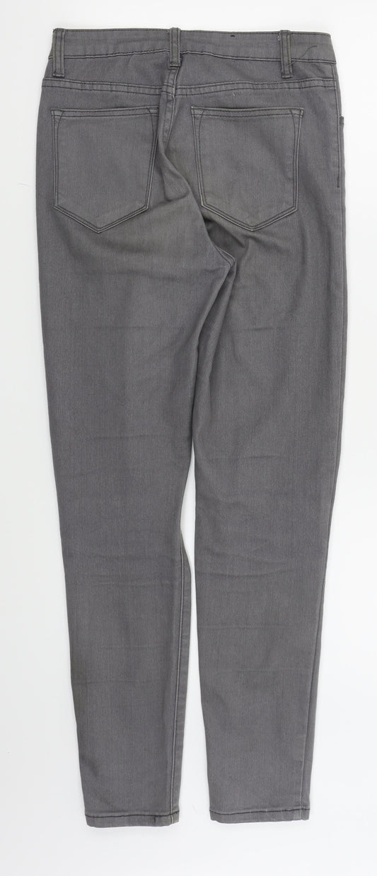 MOMOKROM Womens Grey Skinny Jeans Size 10 L27 in - ripped jeans