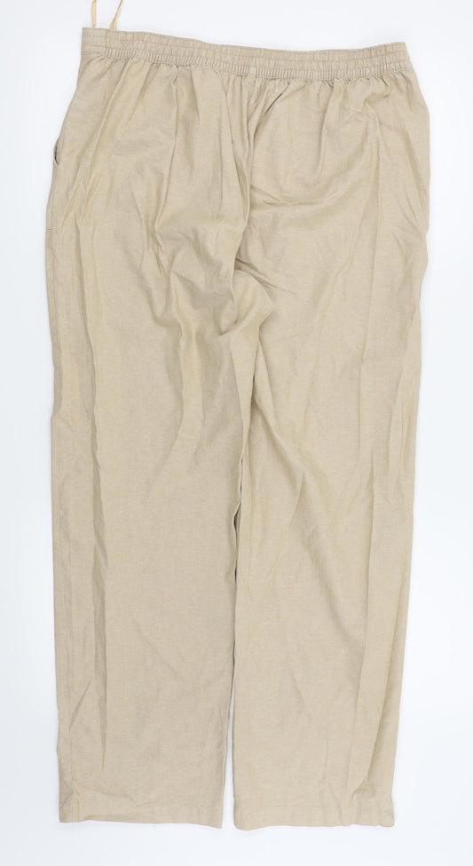 isle Womens Beige Trousers Size 14 L26 in