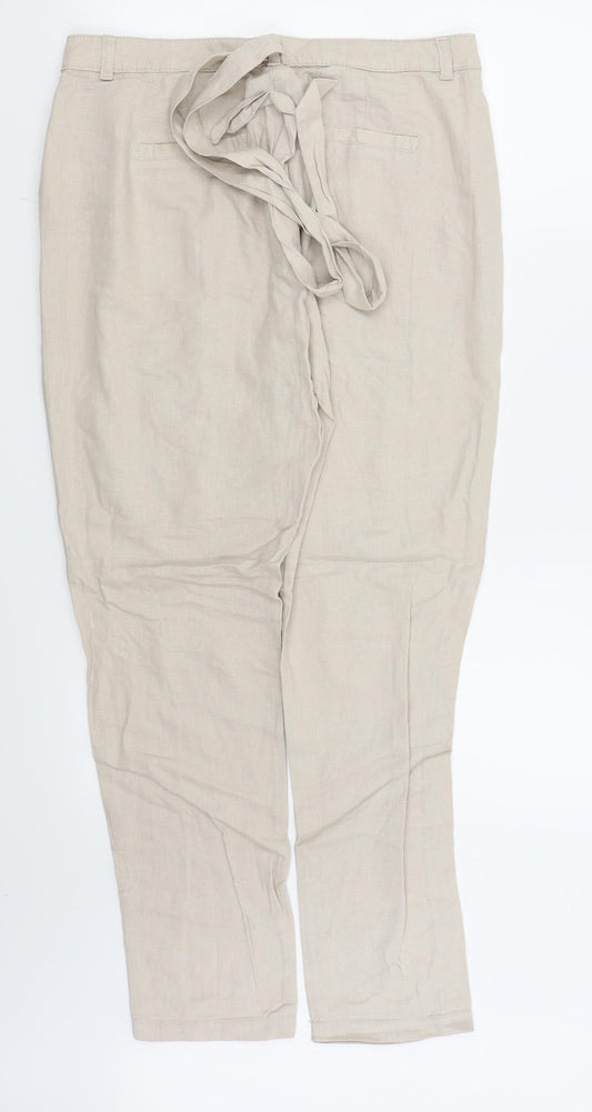 Dorothy Perkins Womens Beige Trousers Size 12 L30 in