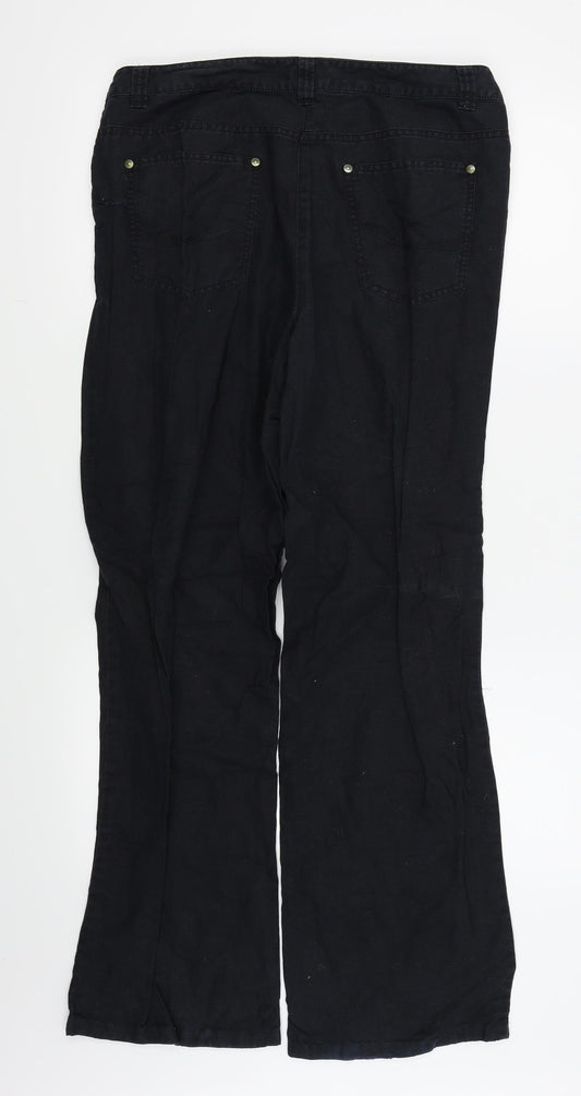 Giorgio Womens Black Trousers Size 16 L30 in