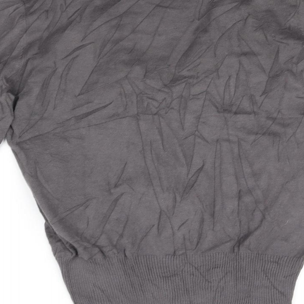 Brand and care label for Sutherland women’s grey cardigan jumper, size L