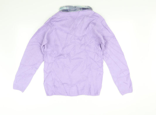 Isle Essentials Womens Purple Pullover Jumper Size 12