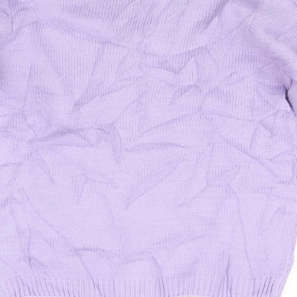 Brand and care label for Isle Essentials women’s purple jumper, size UK 12