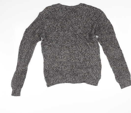 Cedar Wood State Womens Grey Henley Jumper Size M