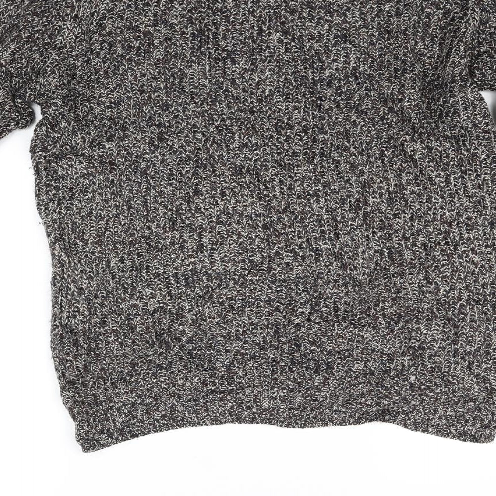 Brand and care label for Cedarwood State women’s grey henley jumper, size M