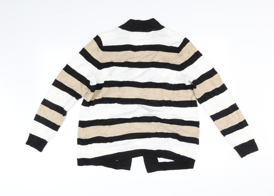 Papaya Womens Black Striped Pullover Jumper Size 16