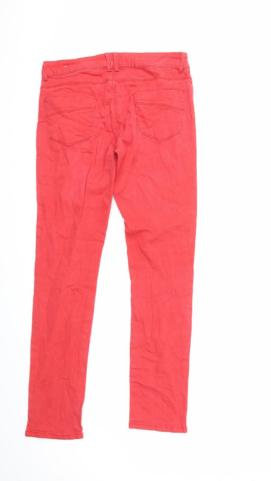 denim life Womens Red Denim Skinny Jeans Size 30 in L30 in