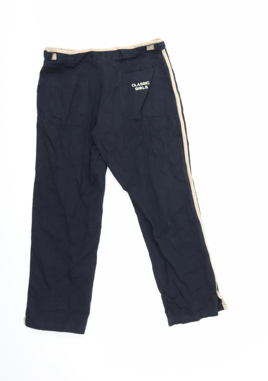 CLASSIC Womens Blue Cropped Trousers Size 12 L26 in