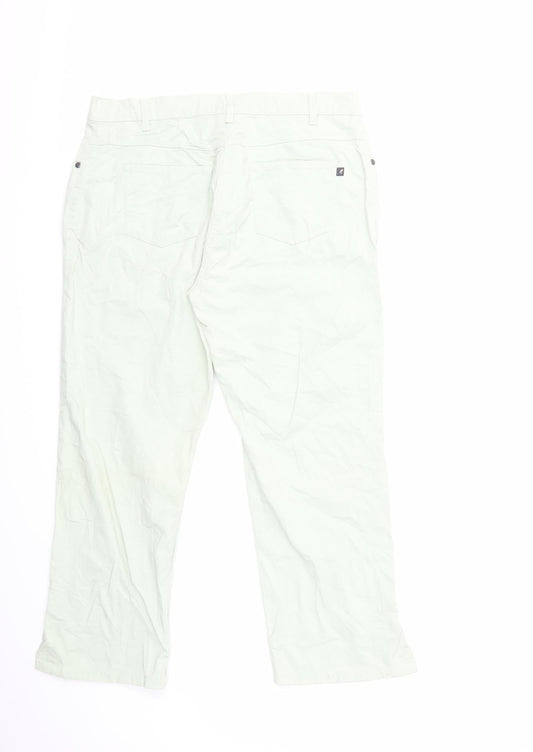 Camaïeu Womens Green Cropped Trousers Size 16 L26 in