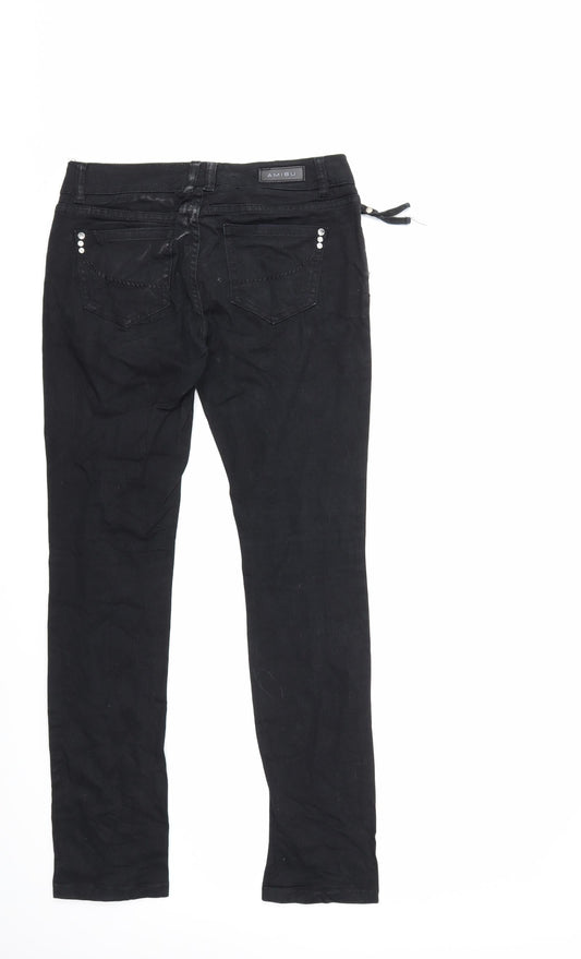 Amisu Womens Black Denim Skinny Jeans Size 27 in L30 in