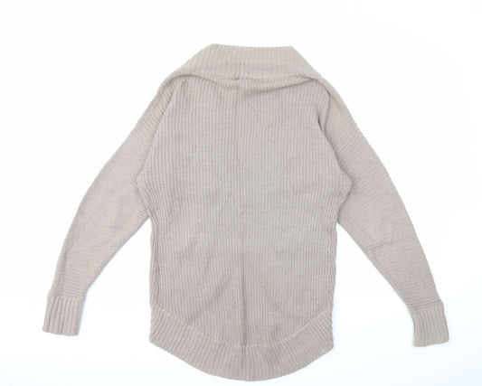 Warehouse Womens Beige Knit Cardigan Jumper Size 10