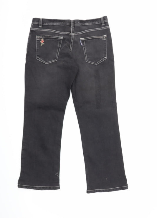 ALLEN SALLY Womens Black Denim Straight Jeans Size 30 in L27 in